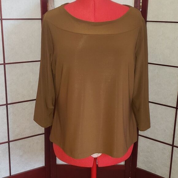 Giorgio Fiorline Collection Business Casual Brown Blouse - Picture 1 of 7